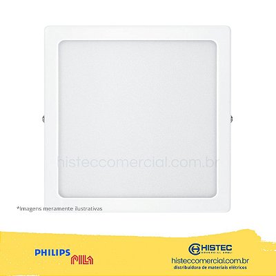 LUMINÁRIA PILA LED DL052 SOBREPOR QUADRADA 24W 3K 2000l BIVOLT PHILIPS