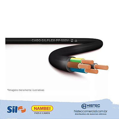 CABO PP SILFLEX 500V  4x4,0MM2 PRETO SIL OU NAMBEI de acordo com a disponibilidade