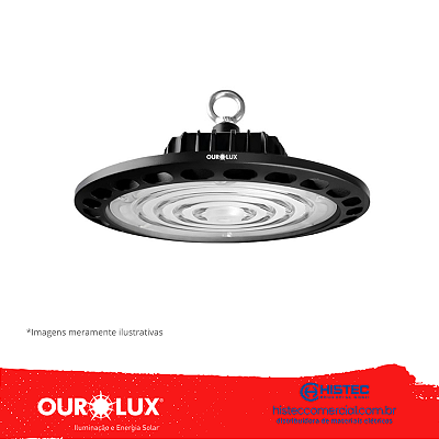 LUMINÁRIA LED HIGHBAY UFO OUROLUX 100W 6500K IP65 05593 10000lms