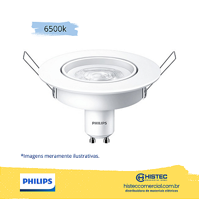 LUMINÁRIA LED SPOT PHILIPS 5W 865 36º BIVOLT SPOT LED 5-50W FRIA REDONDA