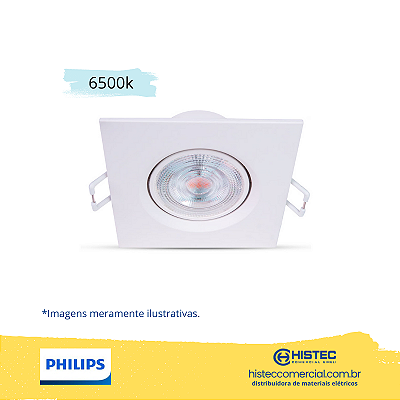 LUMINÁRIA LED SPOTKIT SL052 PHILIPS QUADRADA 4,2W 6,5K 380L BIVOLT BRANCA