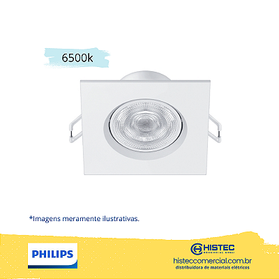 LUMINÁRIA LED SPOTKIT SL052 PHILIPS QUADRADA 6,2W 6,5K 550L BIVOLT BRANCA