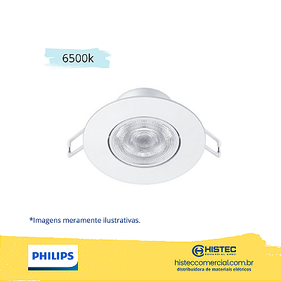LUMINÁRIA LED SPOTKIT SL052 PHILIPS REDONDA 4,2W 6,5K 380L BIVOLT BRANCA