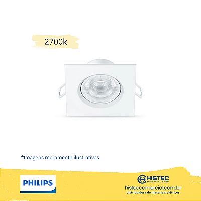 LUMINÁRIA LED SPOTKIT SL052 PHILIPS REDONDA 6,2W 2,7K 500L BIVOLT BRANCA
