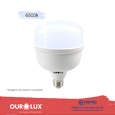 LÂMPADA SUPERLED BULBO  T ALTA POTÊNCIA OUROLUX 30W E27 BIVOLT 6500K 20360