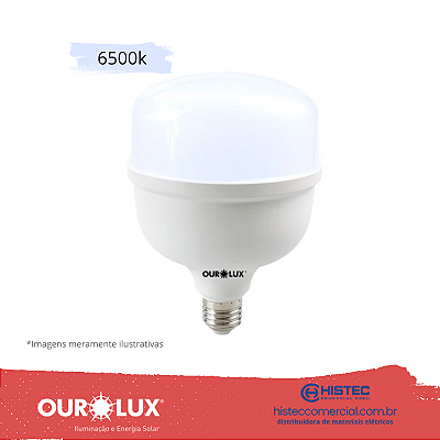 LÂMPADA  SUPERLED BULBO  T ALTA POTÊNCIA OUROLUX 50W E27 BIVOLT 6500K 20370