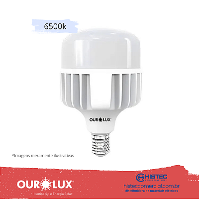 LÂMPADA SUPERLED BULBO  T ALTA POTÊNCIA OUROLUX 80W E27 BIVOLT 6500K 20383