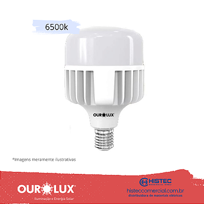LÂMPADA  SUPERLED BULBO  T ALTA POTÊNCIA OUROLUX 100W E27 BIVOLT 6500K 20385