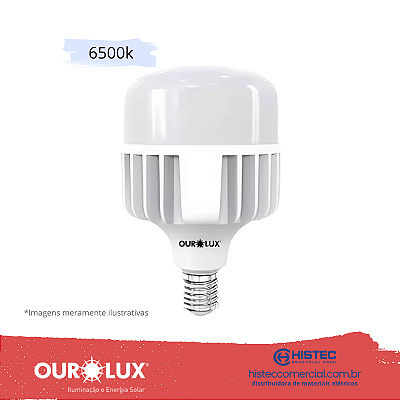 LÂMPADA  SUPERLED BULBO  T ALTA POTÊNCIA OUROLUX 120W E27 BIVOLT 6500K 20387