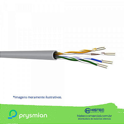 CABO DE REDE MULTILAN PRYSMIAN 24AWGx4P GIGABIT CAT6 LSZH CAIXA COM 305 M CINZA