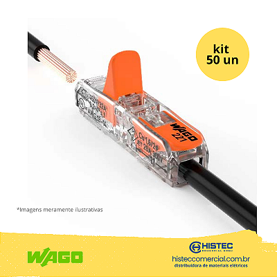 KIT CONECTOR WAGO 221-2411 2P 0,5~4mm2 32A RETA COM 50 PEÇAS