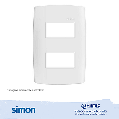 PLACA 4x2 2P SEP+SUPORTE BRANCA SIMON 30 LINE 300912-30