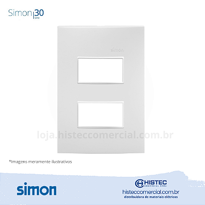 PLACA 4x2 2P SEP+SUPORTE BRANCA SIMON 30 LINE 300912-30