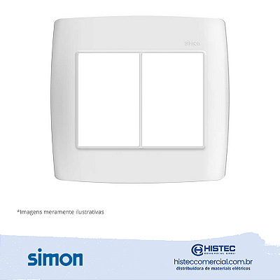 PLACA 4x4 6P+SUPORTE BRANCA SIMON 30 LINE 300913-50