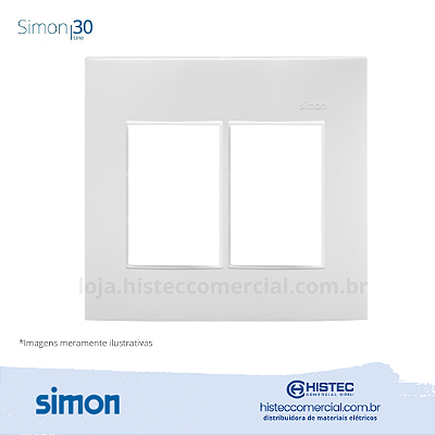 PLACA 4x4 6P+SUPORTE BRANCA SIMON 30 LINE 300913-50