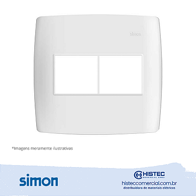 PLACA 4x4 4P+SUPORTE BRANCA SIMON 30 LINE 300922-50
