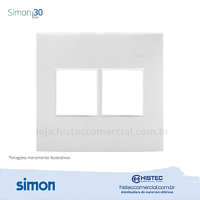 PLACA 4x4 4P+SUPORTE BRANCA SIMON 30 LINE 300922-50