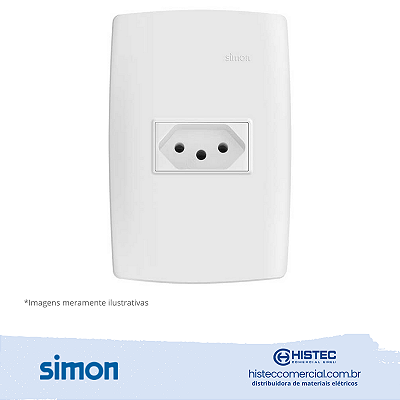 CONJUNTO TOMADA 2P+T 20A 250V BRANCA SIMON 30 LINE 300926-30