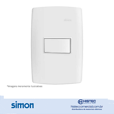 CONJUNTO INTERRUPTOR SIMPLES 10A 250V BRANCA SIMON 30 LINE 300931-30