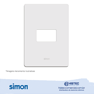 PLACA 4x2 1P HORIZONTAL+SUPORTE BRANCA SIMON 20.911-30