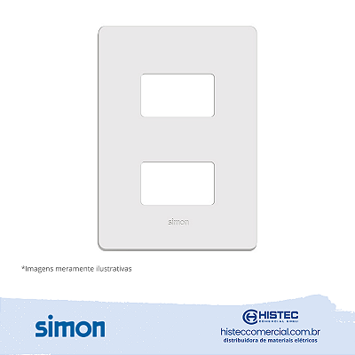 PLACA 4x2 2P SEPARADOS + SUPORTE BRANCA SIMON 20.912-30