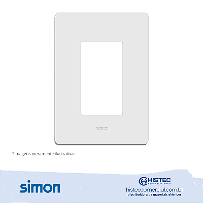 PLACA 4x2 3P HORIZONTAL+SUPORTE BRANCA SIMON 20.913-30