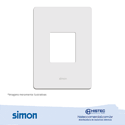 PLACA 4x2 2P HORIZONTAL+SUPORTE BRANCA SIMON 20.922-30