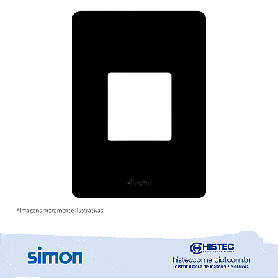PLACA 4x2 2P HORIZONTAL+SUPORTE PRETO SIMON 20.922-37