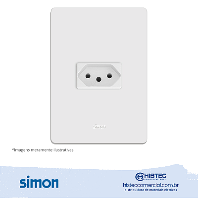 CONJUNTO TOMADA 2P+T NBR 10A 250V BRANCA SIMON 20.925-30
