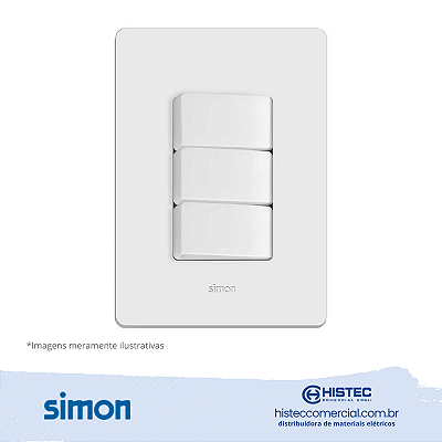 CONJUNTO 3 INTERRUPTORES SIMPLES 10A 250V BRANCA SIMON 20.937-30