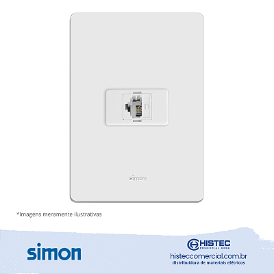 CONJUNTO TOMADA RJ11 4 FIOS BRANCA SIMON 20.962-30