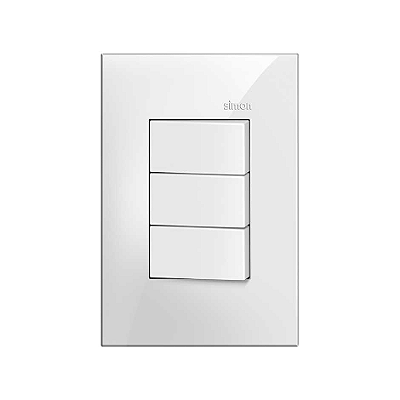 CONJUNTO 3 INTERRUPTORES SIMPLES 4x2 10A 250V BR SIMON 35.937-30