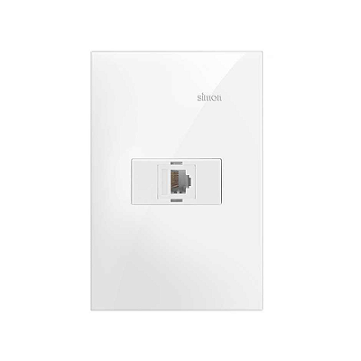 CONJUNTO TOMADA RJ45 CAT5E BRANCO SIMON 35.961-30