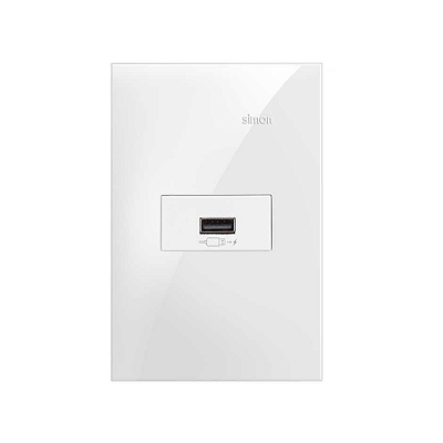 CONJUNTO TOMADA USB 2.1A BIVOLT BRANCO SIMON 35.963-30