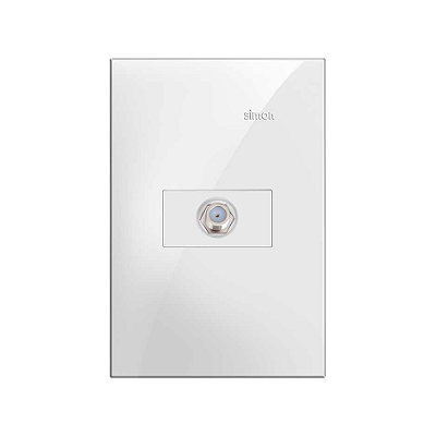 CONJUNTO TOMADA COAXIAL P/TV 75ohms 4x2 BRANCO SIMON 35.965-30