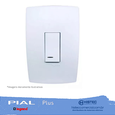 CONJUNTO INTERRUPTOR PARALELO VERTICAL COM LUZ 4x2 PIALPLUS 611121