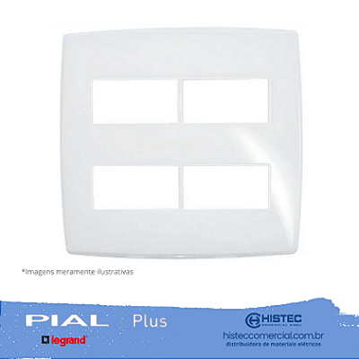 PLACA 4X4 GLOSS COM 2+2 POSTOS SEPAR PIALPLUS 618534