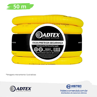 ELETRODUTO CORRUGADO FLEX PVC AMARELO 25MM-3/4" COM 50M ADTEX