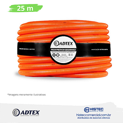 ELETRODUTO CORRUGADO FLEX PVC LARANJA 32MM-1" COM 25M ADTEX