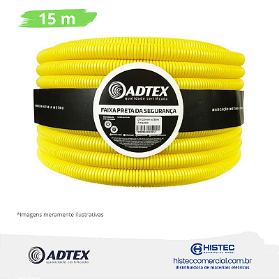 ELETRODUTO CORRUGADO FLEX PVC AMARELO 20MM-1/2" COM 15M ADTEX