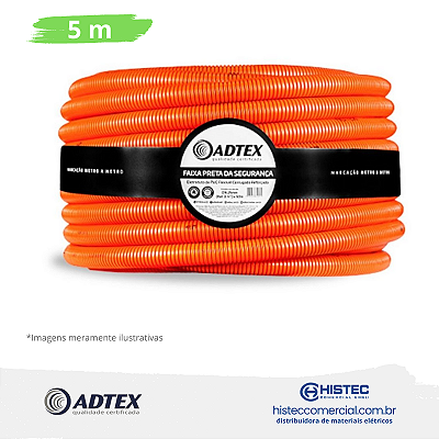 ELETRODUTO CORRUGADO FLEX PVC LARANJA 32MM-1" COM 05M ADTEX