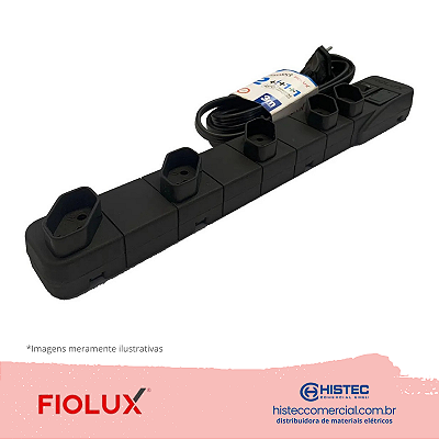 FILTRO LINHA PROTECTOR COM 2+3 TOMADAS ESPAÇADAS PT FLOWPACK FIOLUX