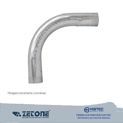 CURVA GALVANIZADA ELETROLÍTICA 90º 3/4" ZETONE