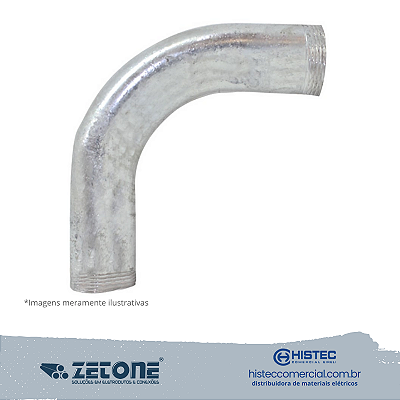 CURVA GALVANIZADA A FOGO 90º 1 1/2" ZETONE