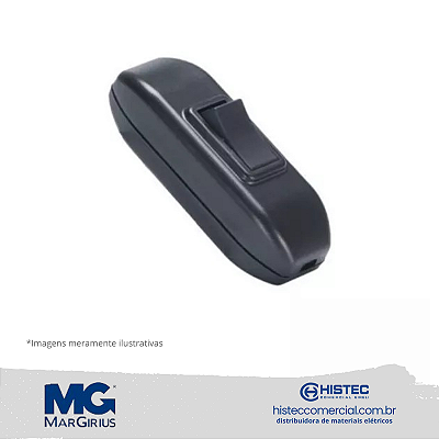 INTERRUPTOR CENTRO DE CORDÃO 10A 250V PT 19609 MARGIRIUS