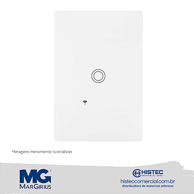 INTERRUPTOR INTELIGENTE TOUCH 1C 4x2 BR BIVOLT 21560 MARGIRIUS