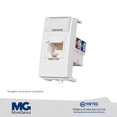 TOMADA INFORMÁTICA RJ45 CAT6 MARGIRIUS SLEEK BR 15760