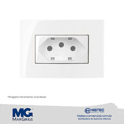 CONJUNTO TOMADA 2P+T 20A 250V PARA MOVEIS MARGIRIUS SLEEK BR 15789
