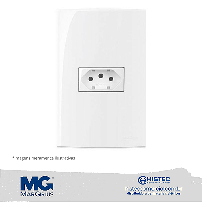 CONJUNTO TOMADA 2P+T PB 20A 250V MARGIRIUS SLEEK BR 16003