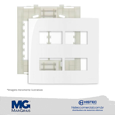 PLACA 4x4 4 POSTOS SEPARADOS COM SUPORTE MARGIRIUS SLEEK BR 16019